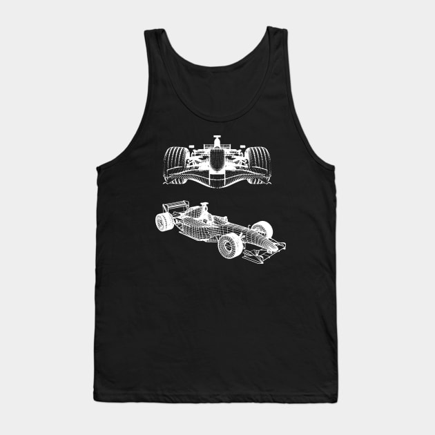 Racing Car Silhouette Tank Top by TeddyTees